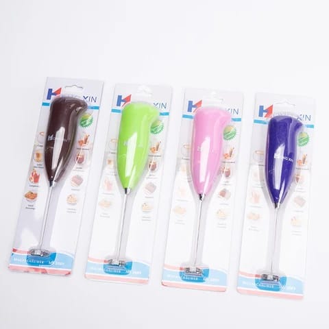 (nw000418) Electric Egg Beater Milk Drink Coffee Whisk Mixer Foamer Mini Handle Stirrer Practical Cooking Tool Kitchen Cell Operated (random Color)