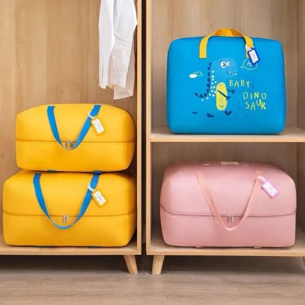 Storage Bags Cartoon Pattern Double Zipper 100 Gsm ( Random Color ) PACK OF 2